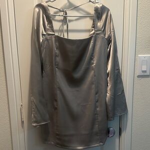 Wild Fable Silver Satin Dress